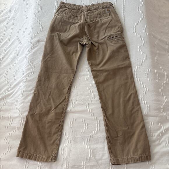 Carhartt Men's Relaxed Fit Work Pants Tan Khakis Paint Spots 30x30 preowned - Picture 5 of 16